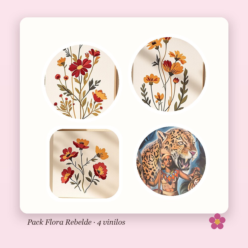 Sticker pack “Flora Rebelde” (×4)